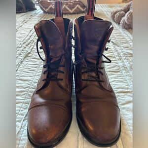 Ariat Nitro Paddock Boots Brown Lace Up Great Shape Size 7.5!!